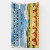 Aangepaste boerderij ronde baal hooi te koop spandoek (Verticaal)