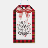 Aangepaste Boerderij Rood Zwart Buffalo Check Plai Cadeaulabel (Voorkant)