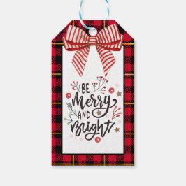 Aangepaste Boerderij Rood Zwart Buffalo Check Plai Cadeaulabel