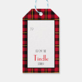 Aangepaste Boerderij Rood Zwart Buffalo Check Plai Cadeaulabel (Achterkant)