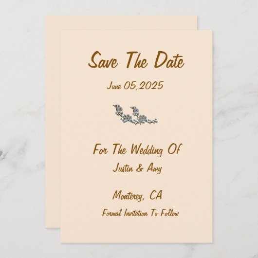 Aangepaste boerderij rustiek eenvoudig Sla de datu Kaart (Voorkant / Achterkant)