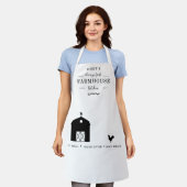 Aangepaste boerderij, schuur en haan zwart en wit schort (Gedragen)