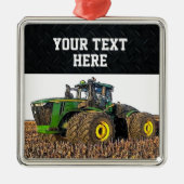 Aangepaste Boerderij Tractor apparatuur Kerst gron Metalen Ornament (Voorkant)