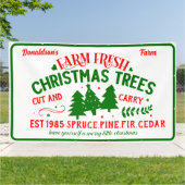 Aangepaste boerderij verse kerstbomen te koop spandoek (Buitenkant)