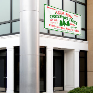 Aangepaste boerderij verse kerstbomen te koop spandoek