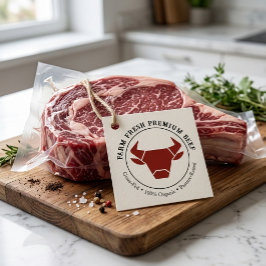 Aangepaste boerderij verse premium rundvlees zakel bedankjes labels