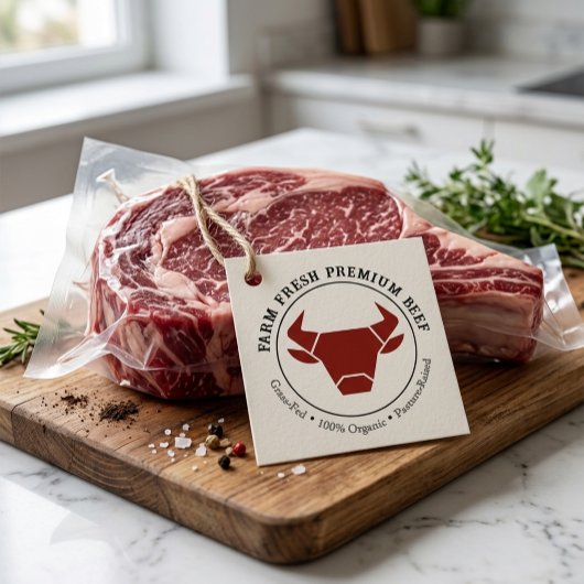 Aangepaste boerderij verse premium rundvlees zakel bedankjes labels