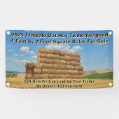 Aangepaste boerderij vierkante baal hooi te koop spandoek (Horizontaal)