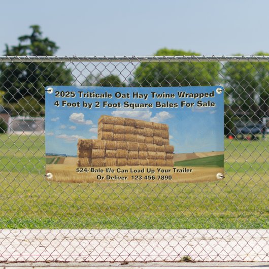 Aangepaste boerderij vierkante baal hooi te koop spandoek (Insitu)
