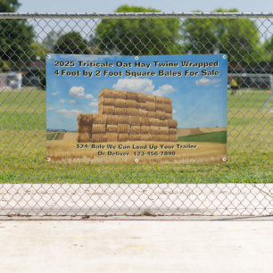 Aangepaste boerderij vierkante baal hooi te koop spandoek
