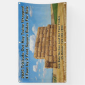Aangepaste boerderij vierkante baal hooi te koop spandoek (Verticaal)