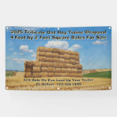 Aangepaste boerderij vierkante baal hooi te koop spandoek (Horizontaal)