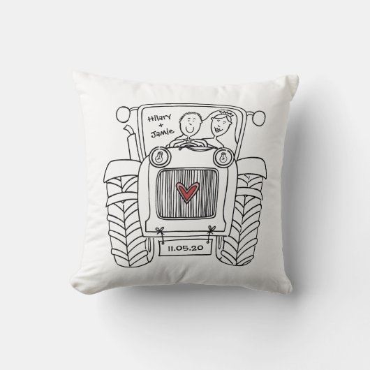 Aangepaste Boerderij voor tractorland Kussen (Voorkant)