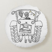 Aangepaste Boerderij voor tractorland Rond Kussen (Achterkant)