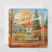 Aangepaste Boerderij Waterverf Happy Thanksgiving Feestdagenkaart (Voorkant)