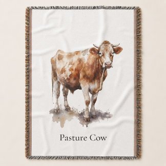 Aangepaste boerderij weide koe aquarel schilderij deken