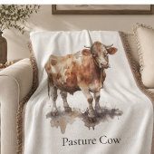 Aangepaste boerderij weide koe aquarel schilderij deken