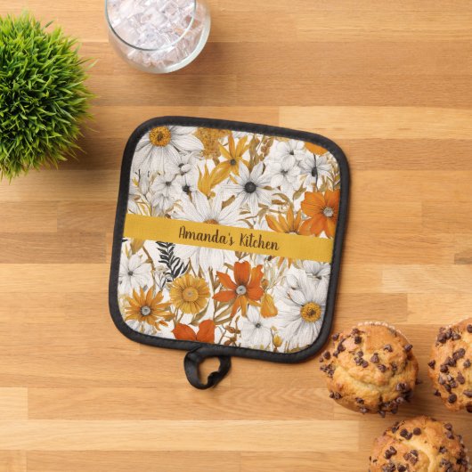 Aangepaste boerderij Wildflower Daisy Pannenlap (Top down)