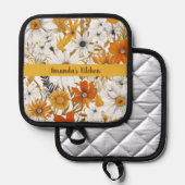 Aangepaste boerderij Wildflower Daisy Pannenlap (Voorkant / Achterkant)