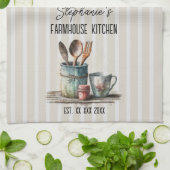 Aangepaste boerderijkeuken all-over print  theedoek (Gevouwen)