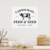 Aangepaste  boerderijstijl Voeder- en Zaaigoed-Pos Poster (Keuken)