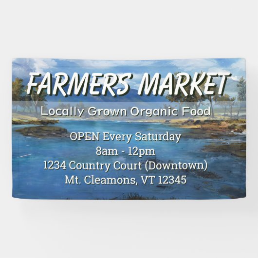 Aangepaste boerenmarkt Landschapsbanner Spandoek (Horizontaal)
