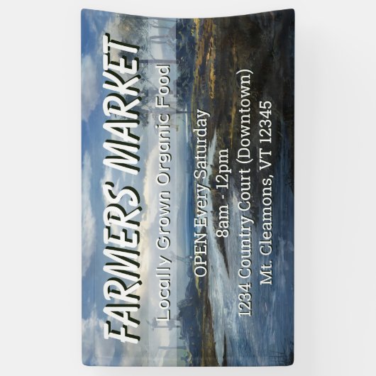 Aangepaste boerenmarkt Landschapsbanner Spandoek (Verticaal)