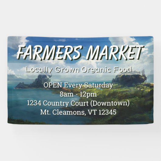 Aangepaste boerenmarkt Landschapsbanner Spandoek (Horizontaal)