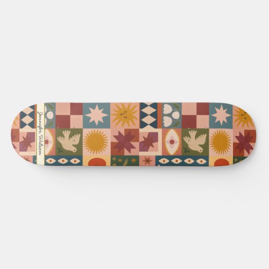 Aangepaste Boheemse Hemelse Patchwork Mystiek Persoonlijk Skateboard (Horizontaal)