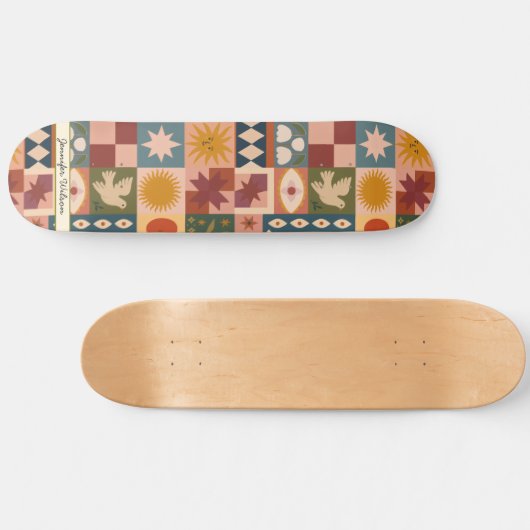 Aangepaste Boheemse Hemelse Patchwork Mystiek Persoonlijk Skateboard (Horizontaal)