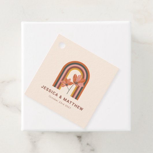 Aangepaste Boheemse Herfst Terracotta Bloemenbruil Bedankjes Labels (In situ)