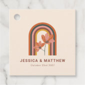 Aangepaste Boheemse Herfst Terracotta Bloemenbruil Bedankjes Labels (Voorkant)