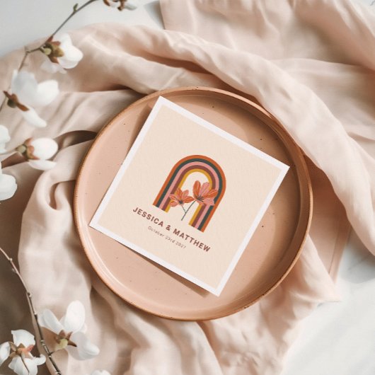 Aangepaste Boheemse Herfst Terracotta Bloemenbruil Servet