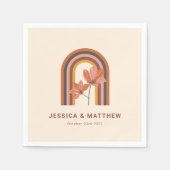 Aangepaste Boheemse Herfst Terracotta Bloemenbruil Servet (Voorkant)