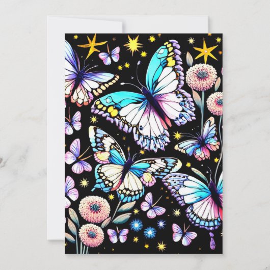 Aangepaste Bohemian Vibrant Butterfly Verjaardag Kaart (Achterkant)