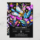 Aangepaste Bohemian Vibrant Butterfly Verjaardag Kaart (Voorkant / Achterkant)