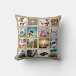Aangepaste Boho 16 Photo Collage Instagram Pillow Kussen