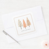 Aangepaste Boho Aardse Minimalistische Lijnkunst N Vierkante Sticker (Envelop)