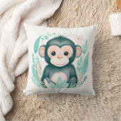 Aangepaste Boho Baby Apenkussen Pastel Groen Kussen (Deken)