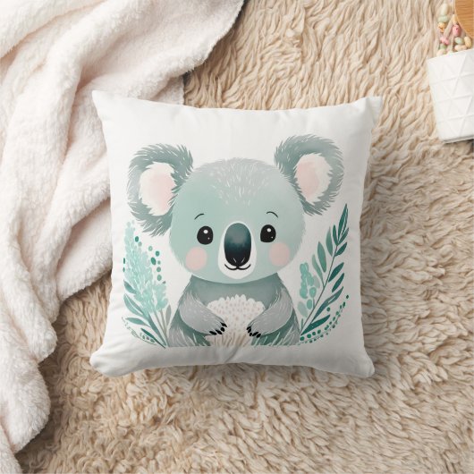 Aangepaste Boho Baby Koala Kussen Pastel Groen (Deken)