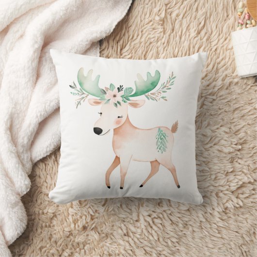Aangepaste Boho Baby Moose Kussen Pastel Groen (Deken)