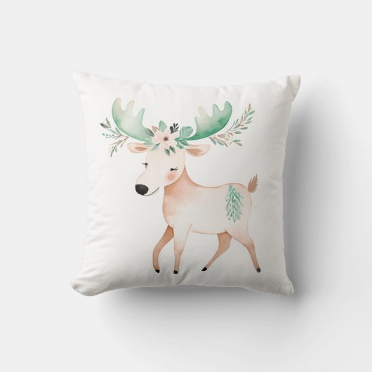 Aangepaste Boho Baby Moose Kussen Pastel Groen (Voorkant)