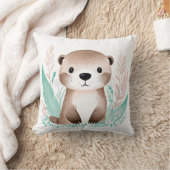 Aangepaste Boho Baby Otter Kussen Pastel Groen (Deken)