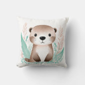 Aangepaste Boho Baby Otter Kussen Pastel Groen (Voorkant)