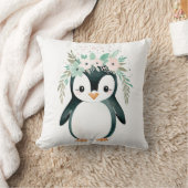 Aangepaste Boho Baby Pinguïn Kussen Pastel Groen (Deken)