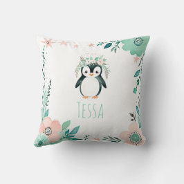 Aangepaste Boho Baby Pinguïn Kussen Pastel Groen