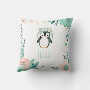 Aangepaste Boho Baby Pinguïn Kussen Pastel Groen