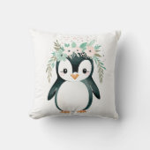 Aangepaste Boho Baby Pinguïn Kussen Pastel Groen (Voorkant)