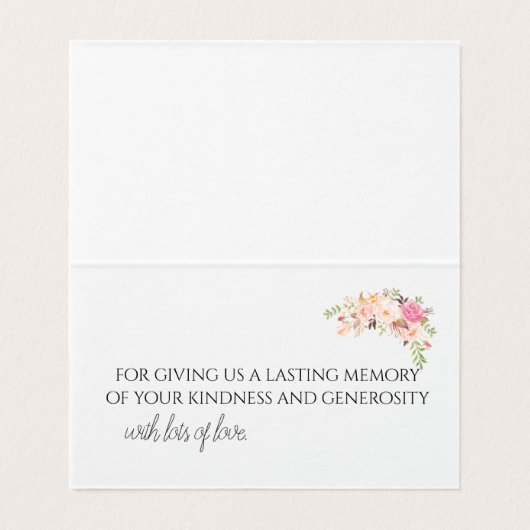 Aangepaste Boho Bedankt voor je creditcard Kaart (Binnenkant ongevouwen)