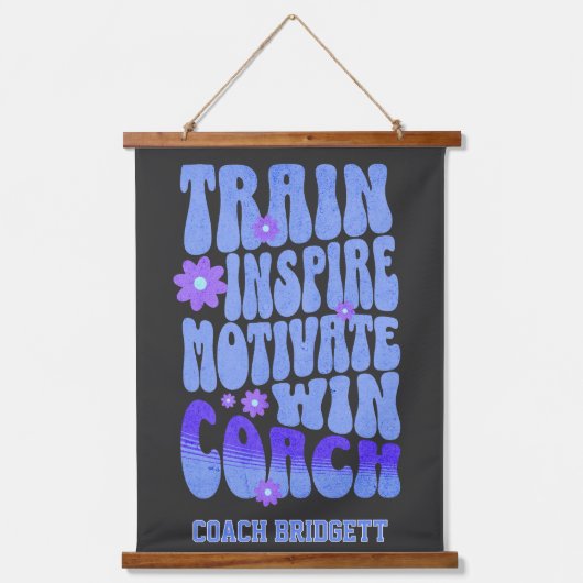 Aangepaste Boho Beste coach Train Inspire Motivate Hangend Wandkleed (Voorkant)